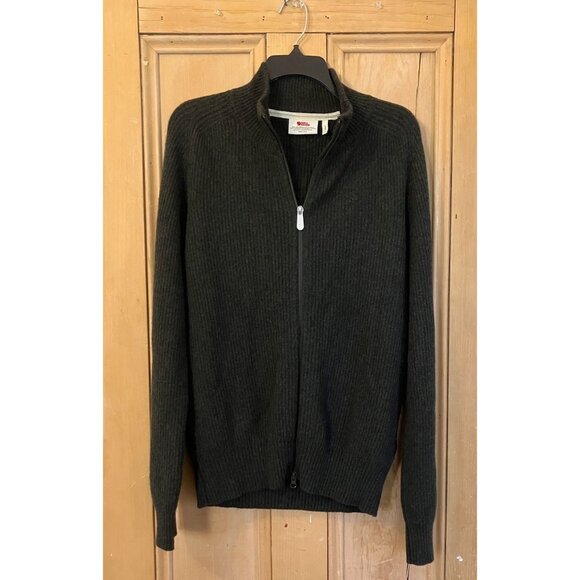 Fjallraven Mens Greenland Re-Wool Cardigan Size Small Green Olive FA EXC - Picture 3 of 12